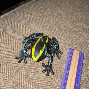 Colorful Frog Figurine Ornament with green and blue color